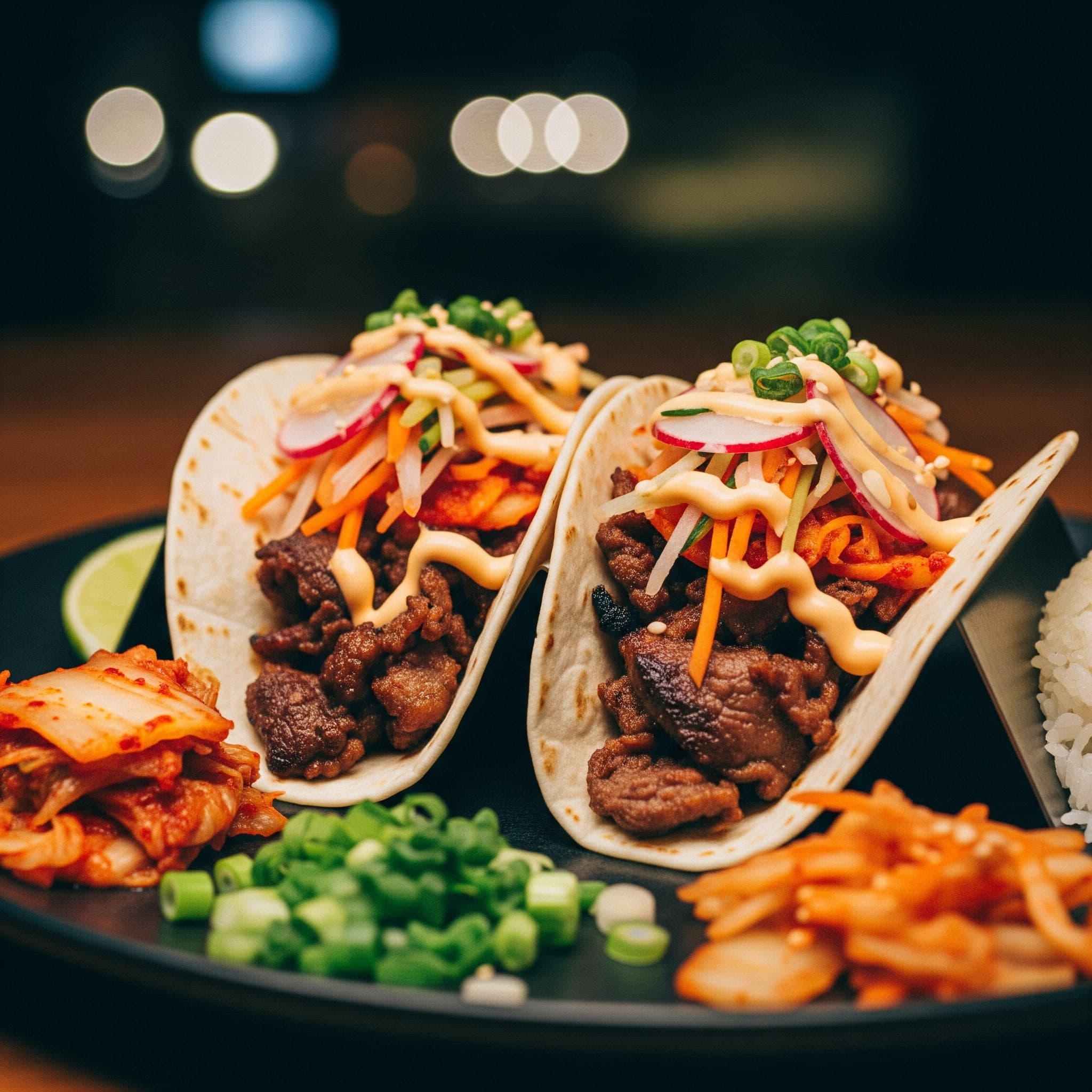 Delicious-looking tacos with fresh toppings